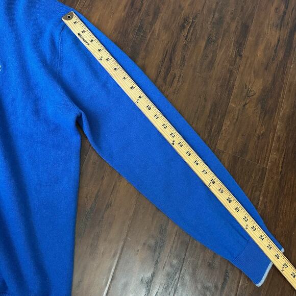 GREYSON Sebonack Sweater Blue 1/4 Zip Pullover Cashmere Wool Minimalist - Picture 10 of 10